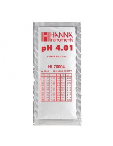 Solution d'étalonnage pH 4,01 25 sachets de 20 ml HANNA - 1