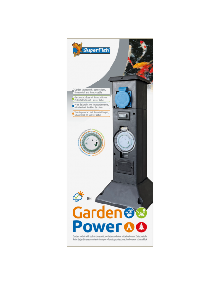 Superfish Gardenpower Ralonge 3 Prises Avec Timer SuperFish - 1