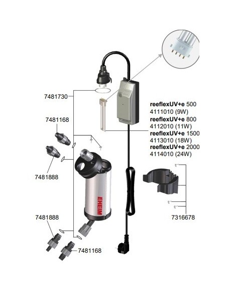 Sterilisateur Reeflex Uv+E 800 WiFi  2g7 EHEIM - 2