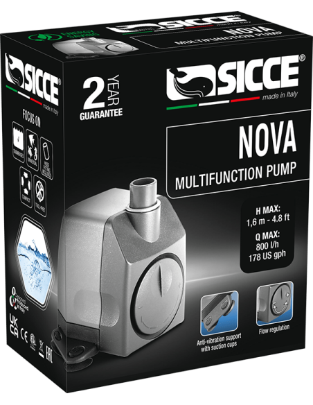 Sicce Easyline Nova Pump 800 L/H 1.5 Mtr Cable 230v