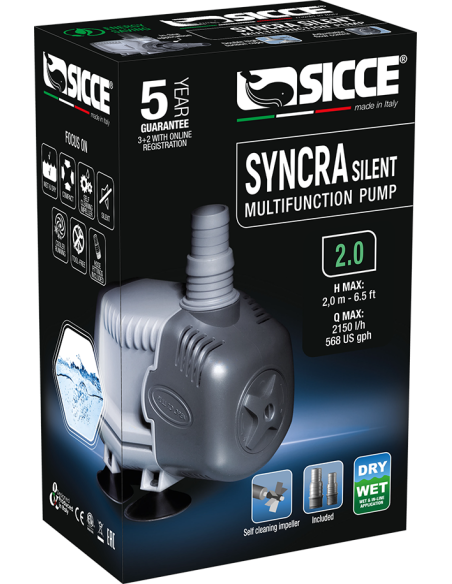 Sicce Syncra Silent Pump 2.0 - 2150 L/H 230v 2.2 Mtr Cable
