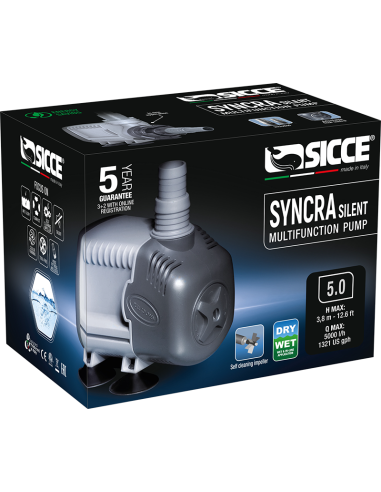 Sicce Syncra Silent Pump 5.0 - 5000 L/H 230v 2.2 Mtr Cable