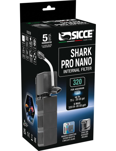 Sicce Shark Pro Nano 320 Filtre Intérieur