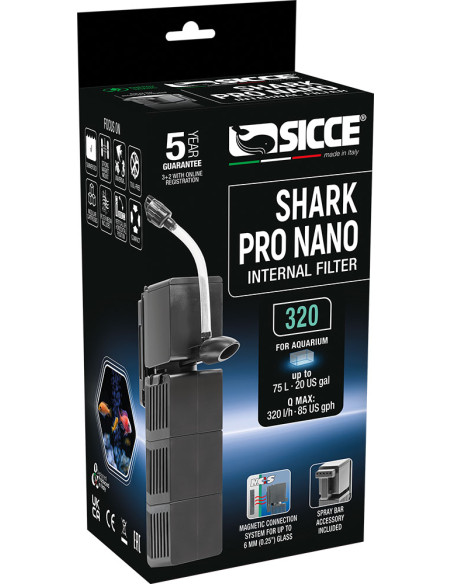 Sicce Shark Pro Nano 320 Filtre Intérieur