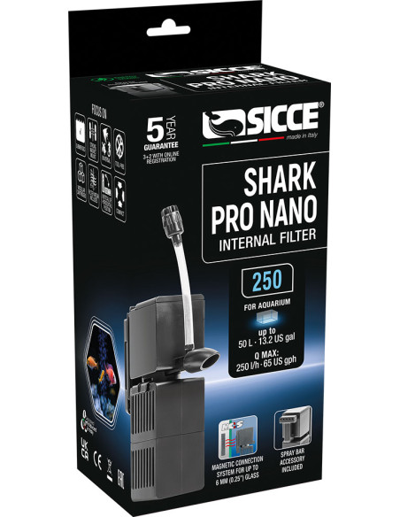 Sicce Shark Pro Nano 250 Filtre Intérieur