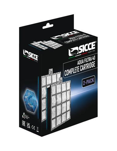 Cartouche Complete Pr- Filtre Aquafiltra 40 (2pc)  Sicce