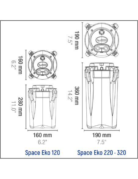 Space Eko 320 Filter 1000 l/h Sicce