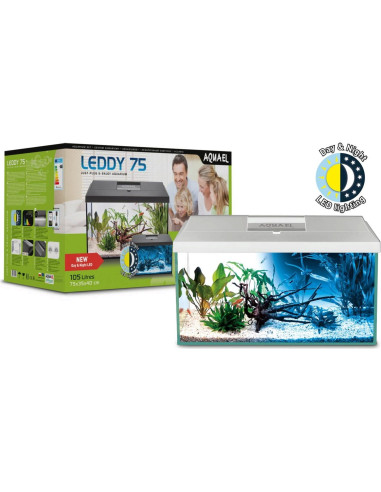 AQUAEL Aquarium Leddy Noir 75 Day & Night - Aquabota.com