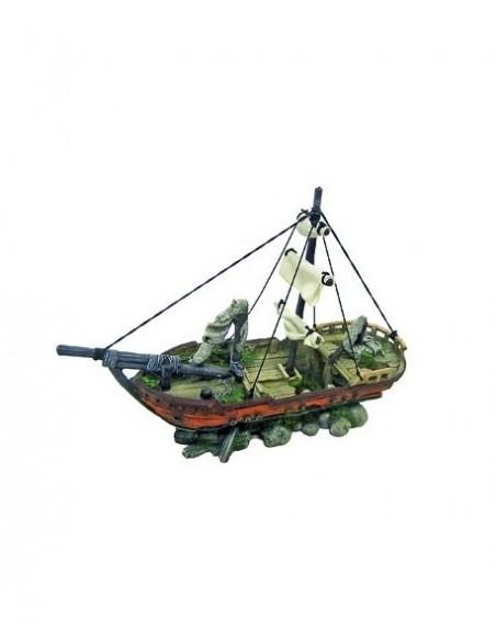 Bateau Sailing Ship With Rocks 39,5x13x28cm AMTRA - 1
