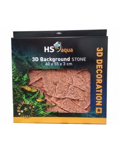 Fond 3D pierre brun 60x55x3cm HS aqua - 1